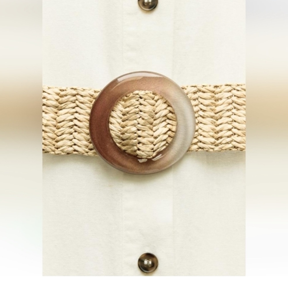 ✨ ZARA Linen Blend Belted Midi Shirt Dress – Size XL ✨ - Picture 4 of 8